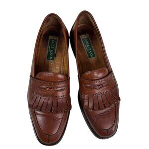 Cole Haan Made in Italy Brown Leather Kiltie Loafers Men’s 10.5 M–Tassel Fringe